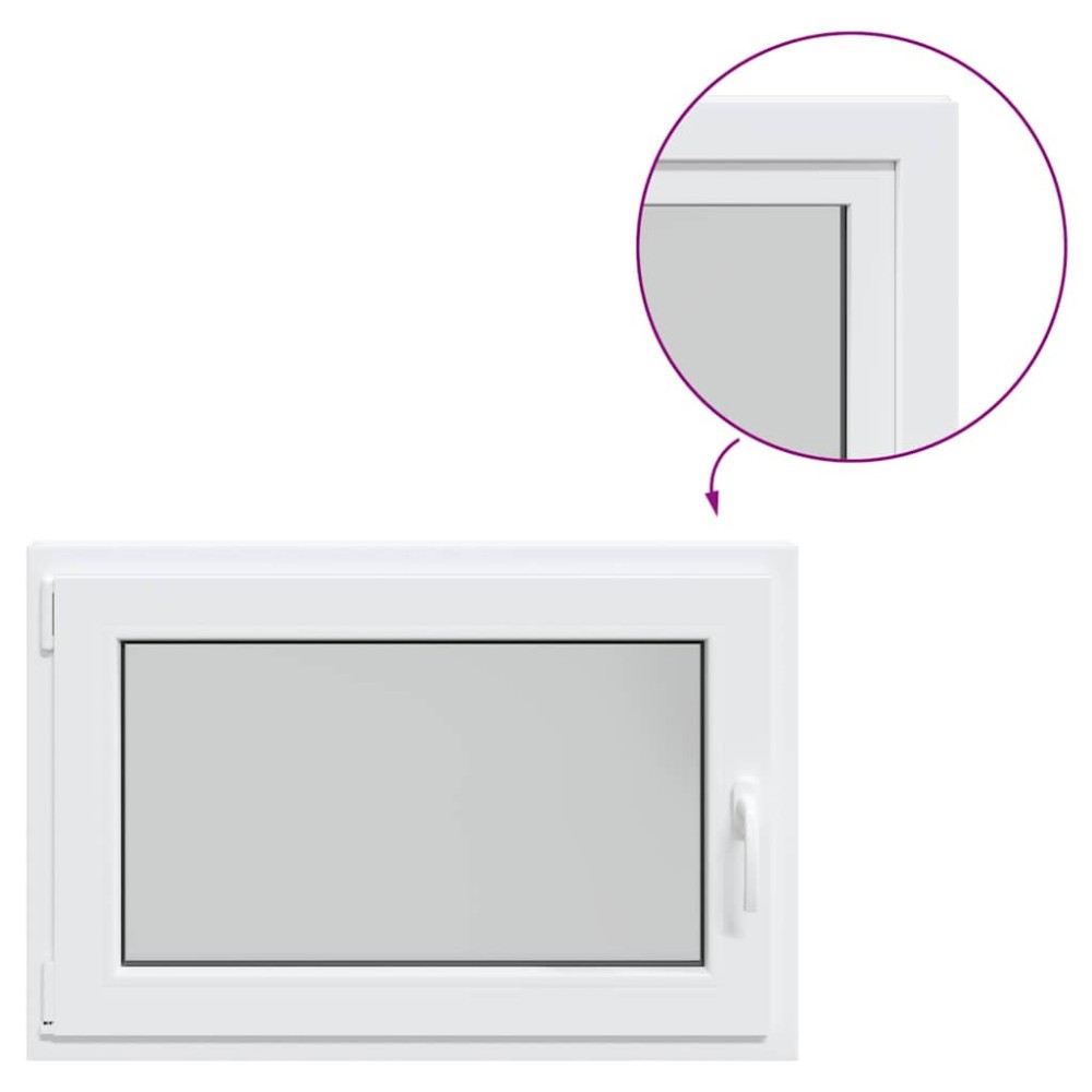 vidaXL Fereastra de subsol „RISOR” 90x60 cm Rabatabil DIN Stânga Alb