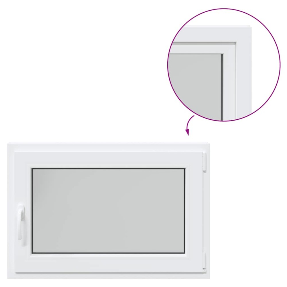 vidaXL Fereastră de subsol „RISOR” 90x70 cm oscilo-batantă DIN dreapta, albă