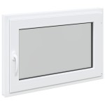 vidaXL Fereastră de subsol „RISOR” 90x70 cm oscilo-batantă DIN dreapta, albă