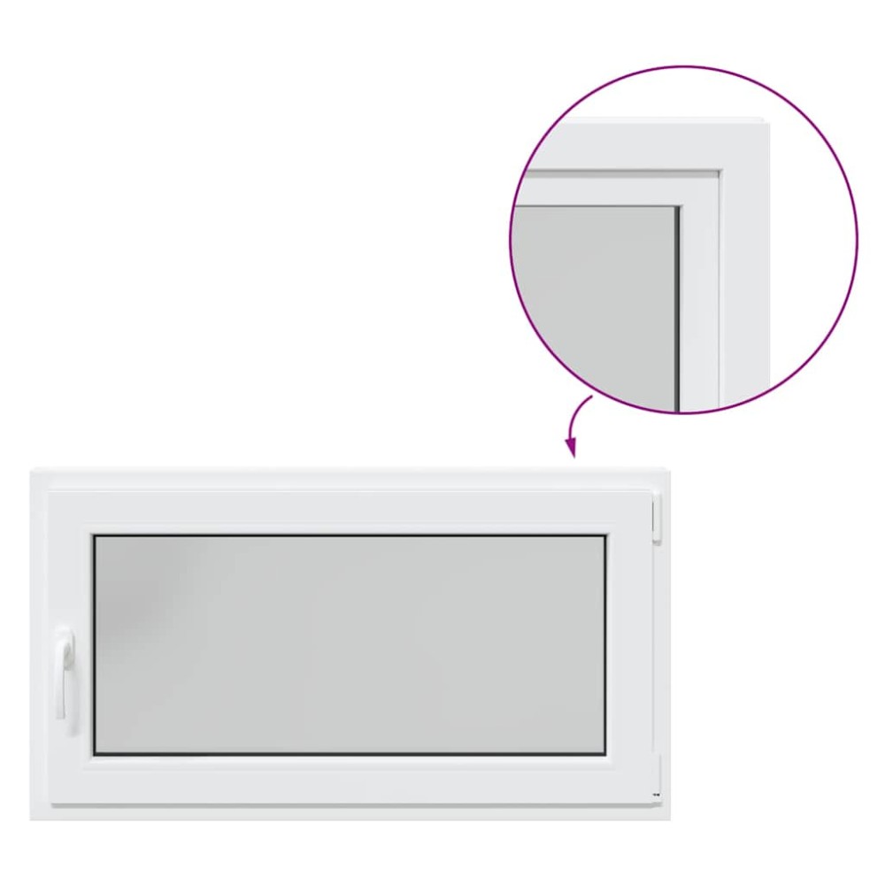 vidaXL Fereastră de subsol RISOR 110x50 cm Pt&Turn DIN dreapta alb