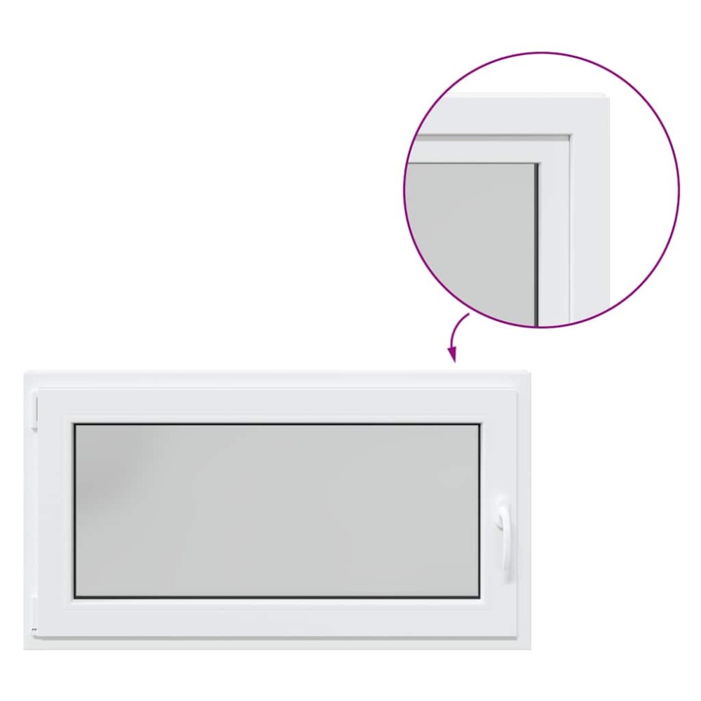 vidaXL Fereastra de subsol RISOR 110x50 cm Pt&Turn DIN stânga alb