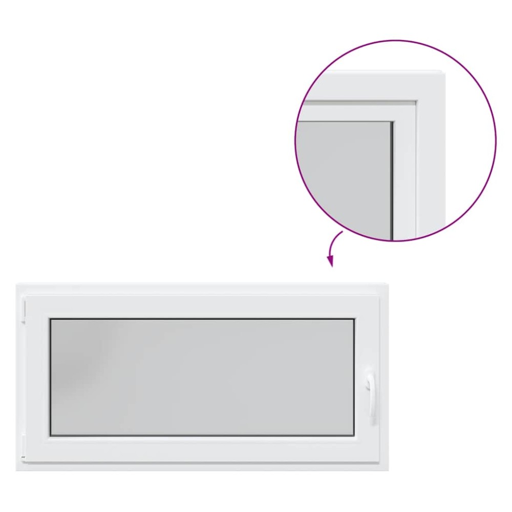 vidaXL Fereastra de subsol RISOR 120x60 cm Pt&Turn DIN stânga alb
