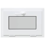 vidaXL Fereastră de subsol „RISOR” 60x40 cm înclinat 3 geam alb