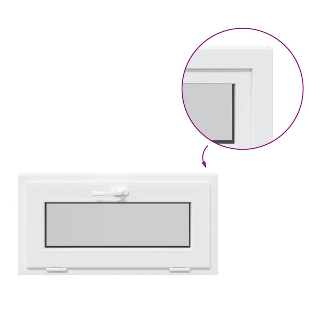 vidaXL Fereastră de subsol „RISOR” 80x40 cm înclinat 3 geam alb