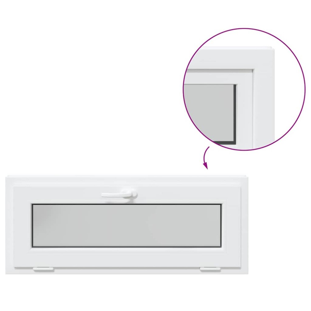 vidaXL Fereastră de subsol „RISOR” 100x40 cm înclinat 3 geam alb