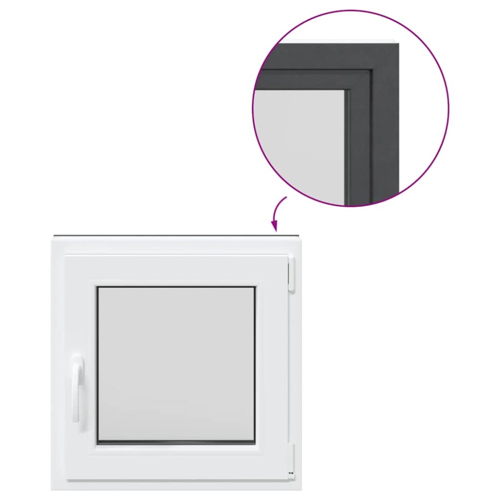 vidaXL Fereastră de subsol „RISOR” 50x50 cm oscilo-batantă DIN dreapta antracit