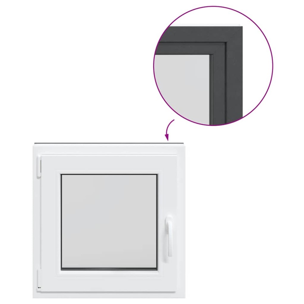 vidaXL Fereastră de subsol „RISOR” 50x50 cm oscilo-batantă DIN stânga antracit