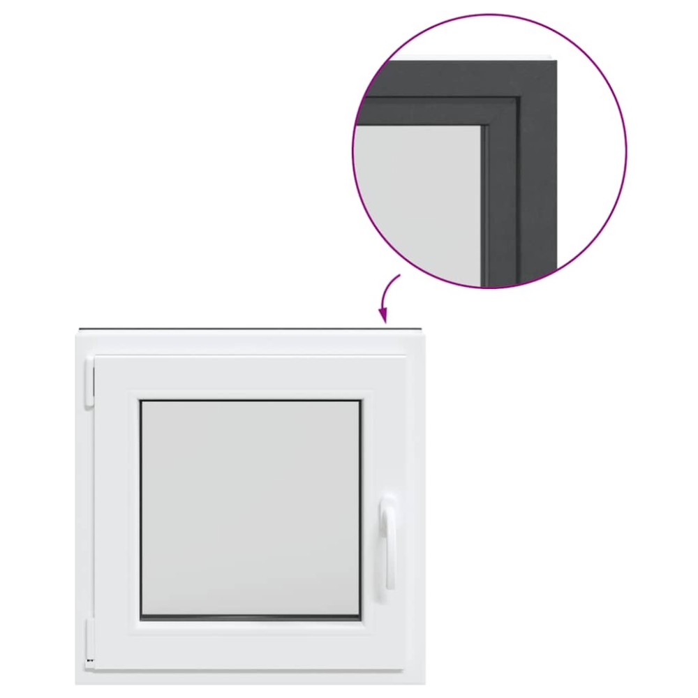 vidaXL Fereastra de subsol 60x60 cm Rabatabil DIN Stânga Antracit
