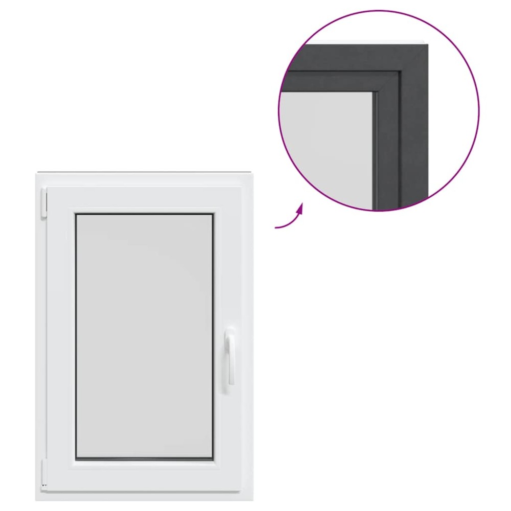 vidaXL Fereastră de subsol „RISOR” 60x80 cm oscilo-batantă DIN stânga antracit