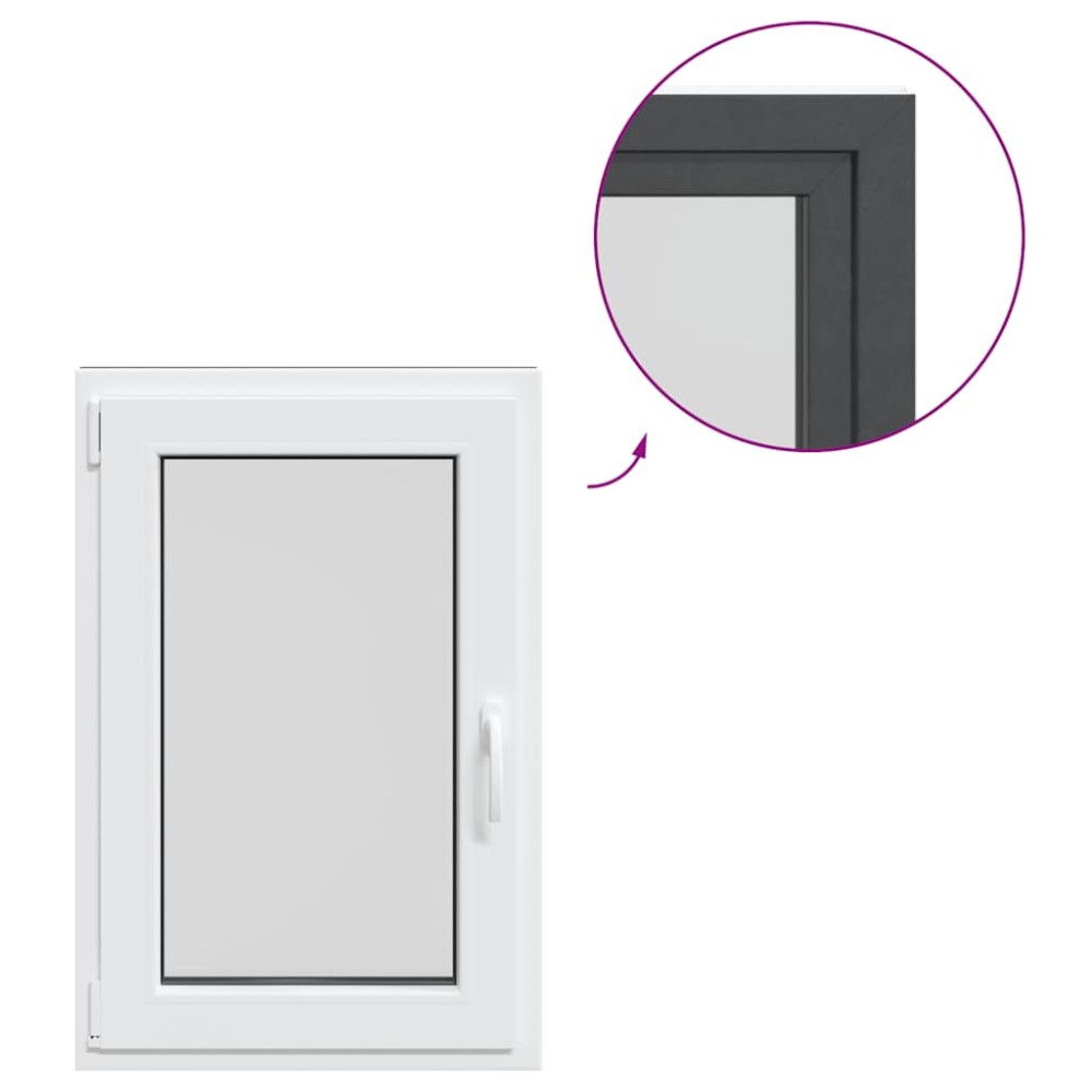 vidaXL Fereastra de subsol RISOR 60x90 cm Pt&Turn DIN stânga antracit