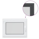 vidaXL Fereastră de subsol „RISOR” 80x50 cm oscilo-batantă DIN stânga antracit