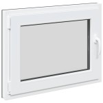 vidaXL Fereastră de subsol „RISOR” 80x50 cm oscilo-batantă DIN stânga antracit