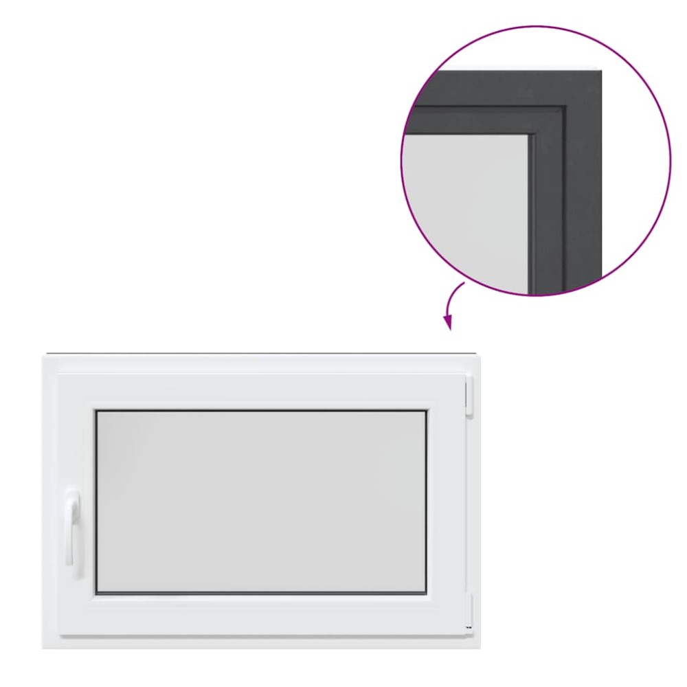 vidaXL Fereastra de subsol 90x60 cm Rabatabil DIN dreapta Antracit