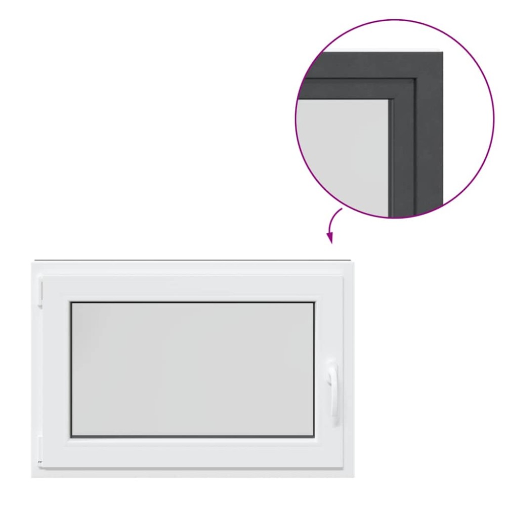 vidaXL Fereastra de subsol 90x60 cm Rabatabil DIN Stânga Antracit