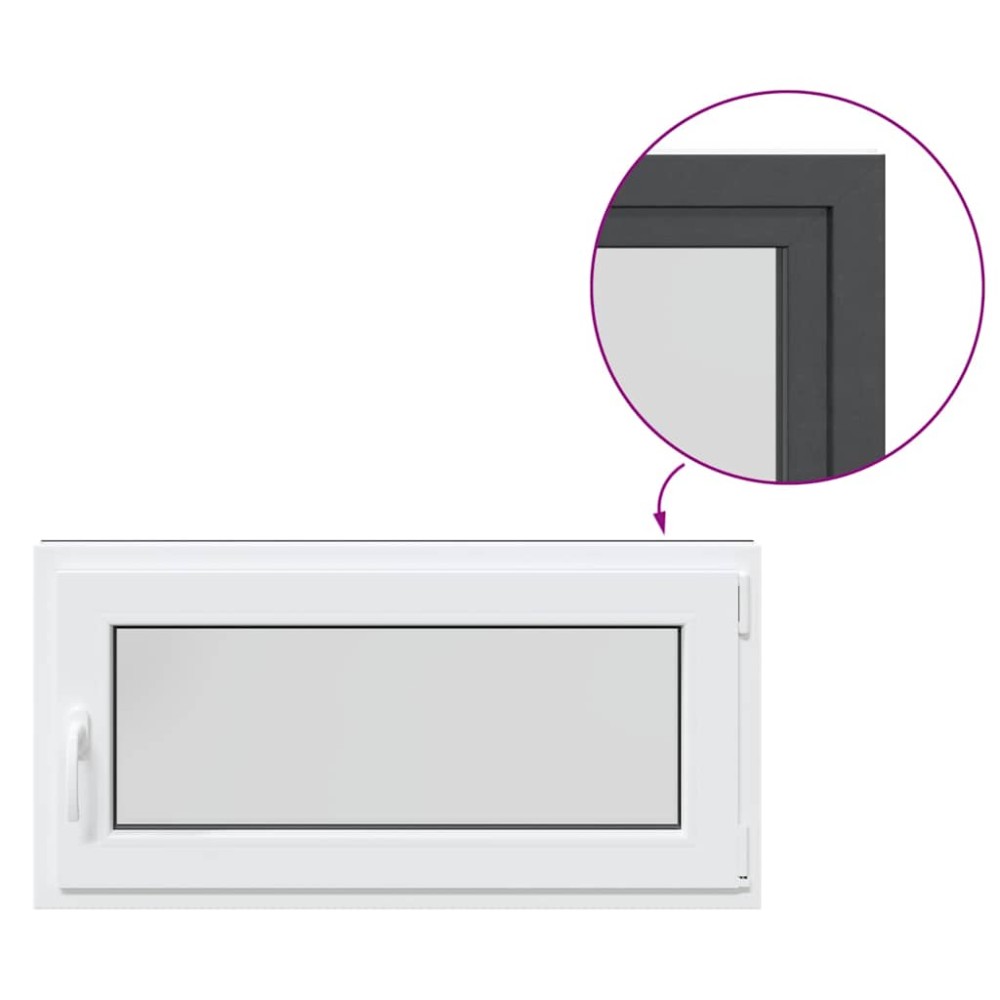 vidaXL Fereastră de subsol „RISOR” 100x50 cm oscilo-batantă DIN dreapta antracit