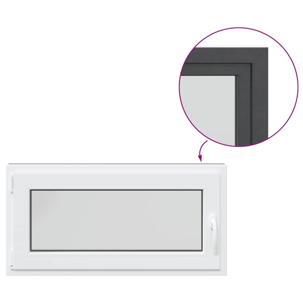 vidaXL Fereastră de subsol „RISOR” 100x50 cm oscilo-batantă DIN stânga antracit