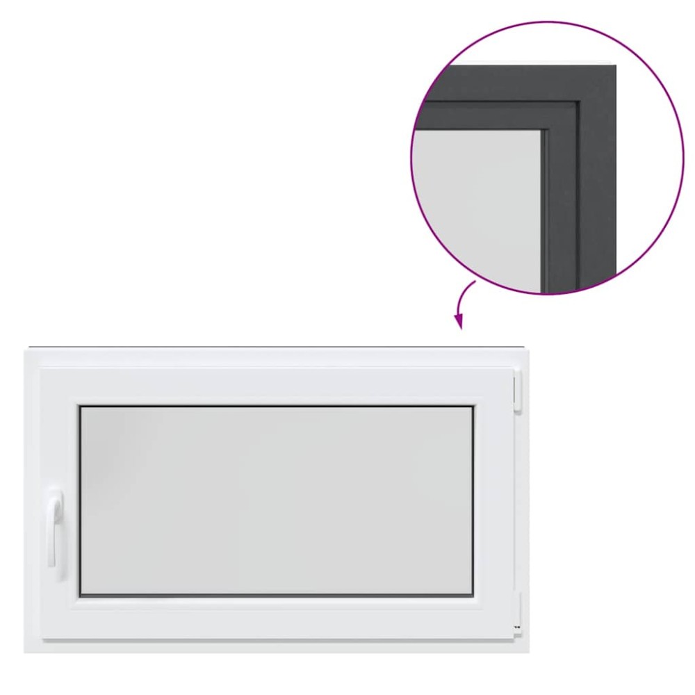 vidaXL Fereastră de subsol „RISOR” 100x70 cm oscilo-batantă DIN dreapta antracit
