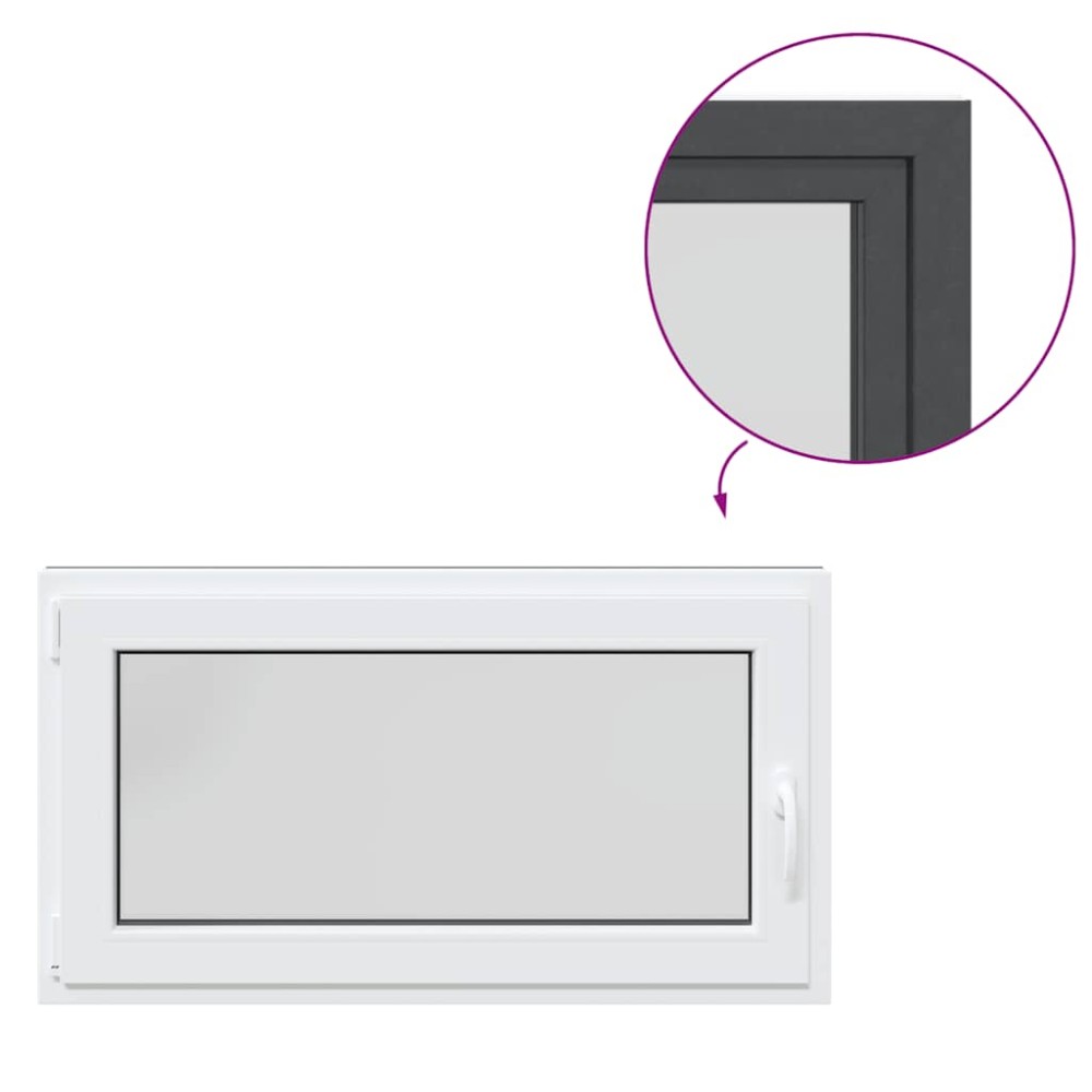 vidaXL Fereastră de subsol „RISOR” 110x50 cm oscilo-batantă DIN stânga antracit