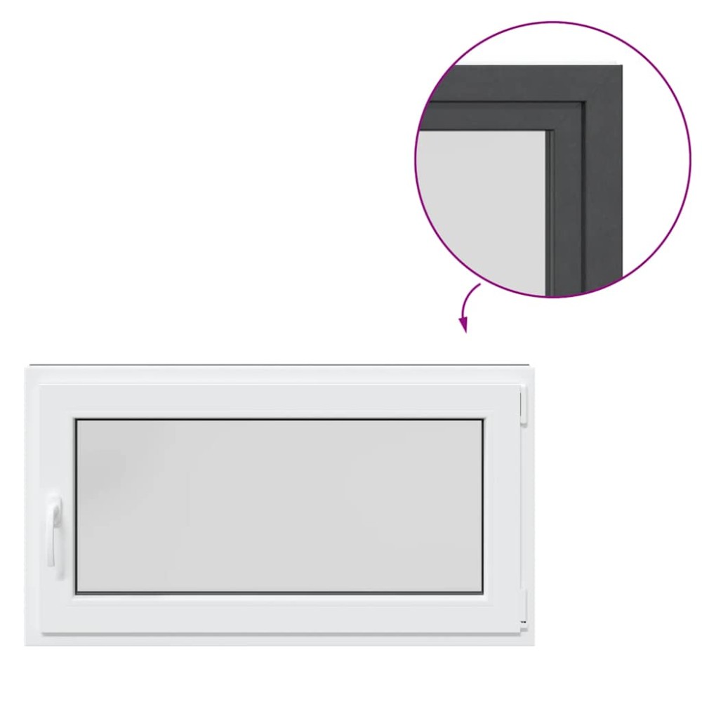 vidaXL Fereastră de subsol „RISOR” 110x70 cm oscilo-batantă DIN dreapta antracit