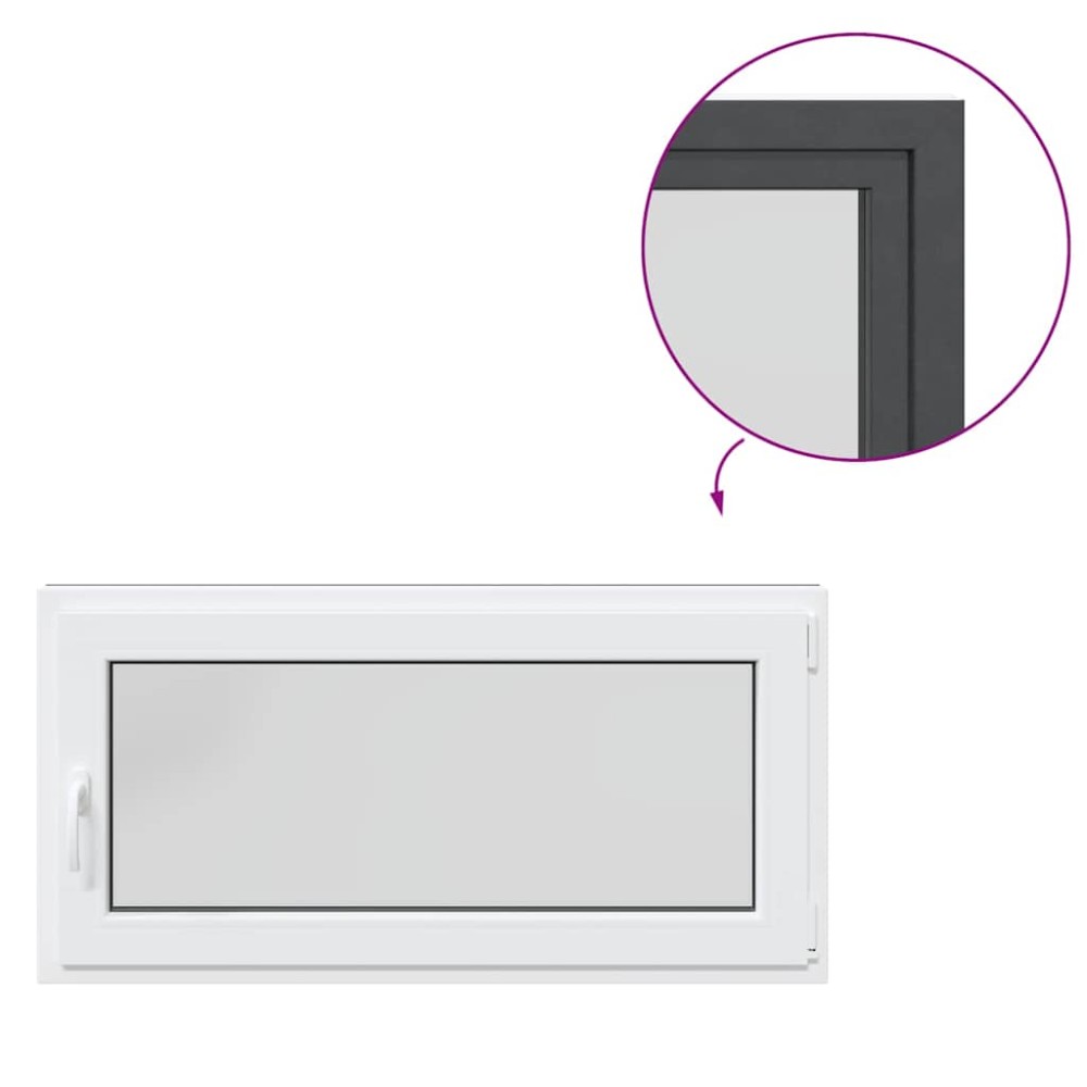 vidaXL Fereastră de subsol RISOR 120x60cm Pt&Turn DIN dreapta antracit