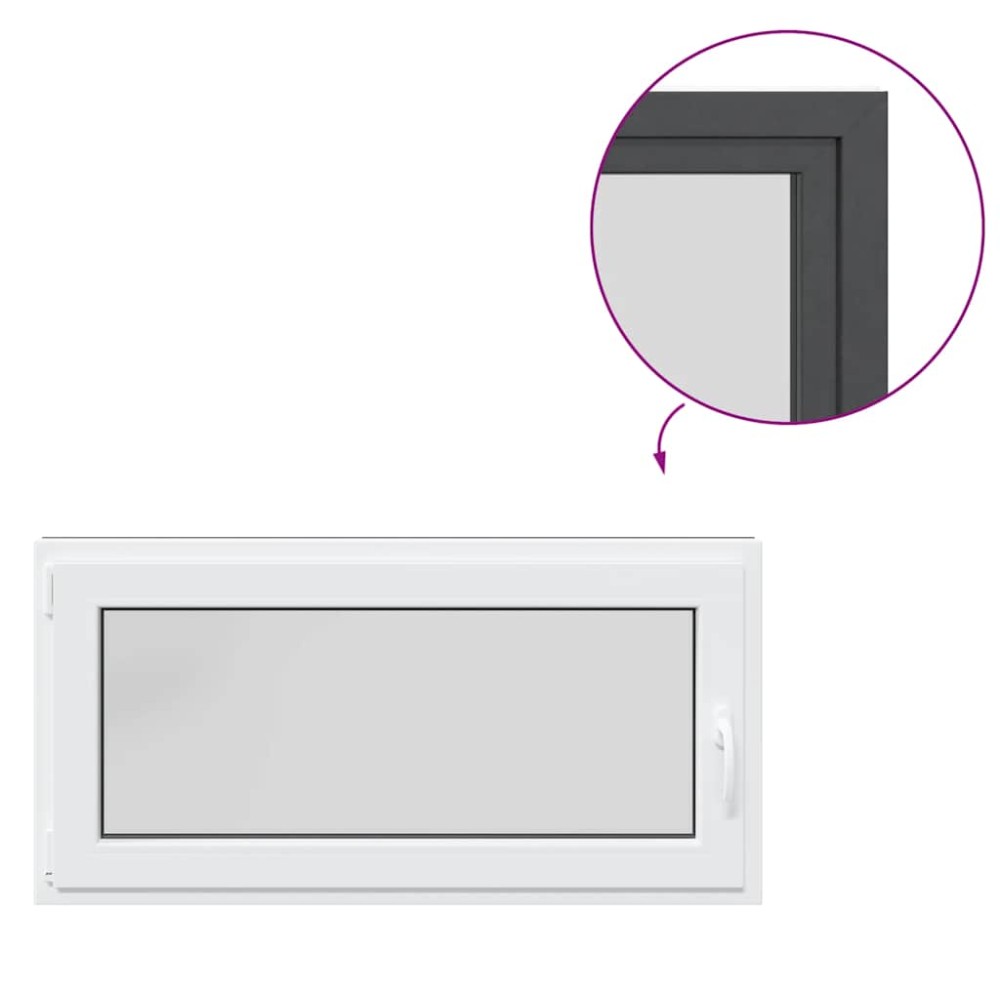 vidaXL Fereastra de subsol RISOR 120x60 cm Pt&Turn DIN stânga antracit