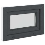 vidaXL Fereastră de subsol RISOR 60x40 cm înclinat 2 geamuri Antracit vidaXL Fereastră de subsol RISOR 60x40 cm înclinat 2 geamuri Antracit
