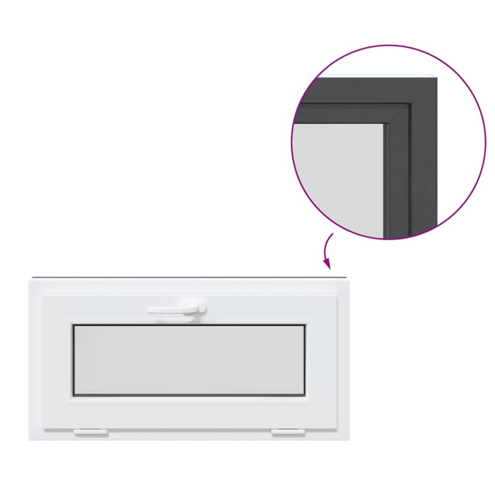 vidaXL Fereastră de subsol RISOR 80x40 cm înclinat 2 geamuri Antracit