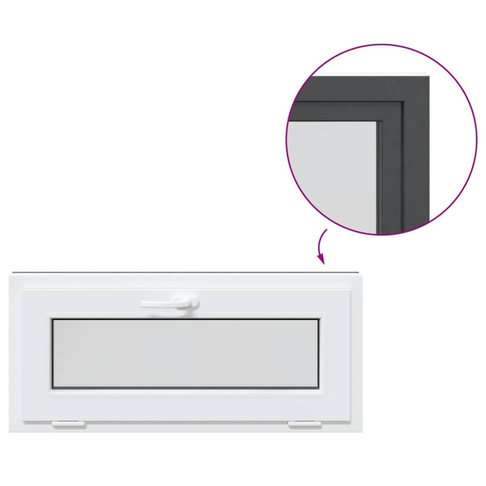 vidaXL Fereastră de subsol RISOR 90x40 cm înclinat 2 geamuri Antracit