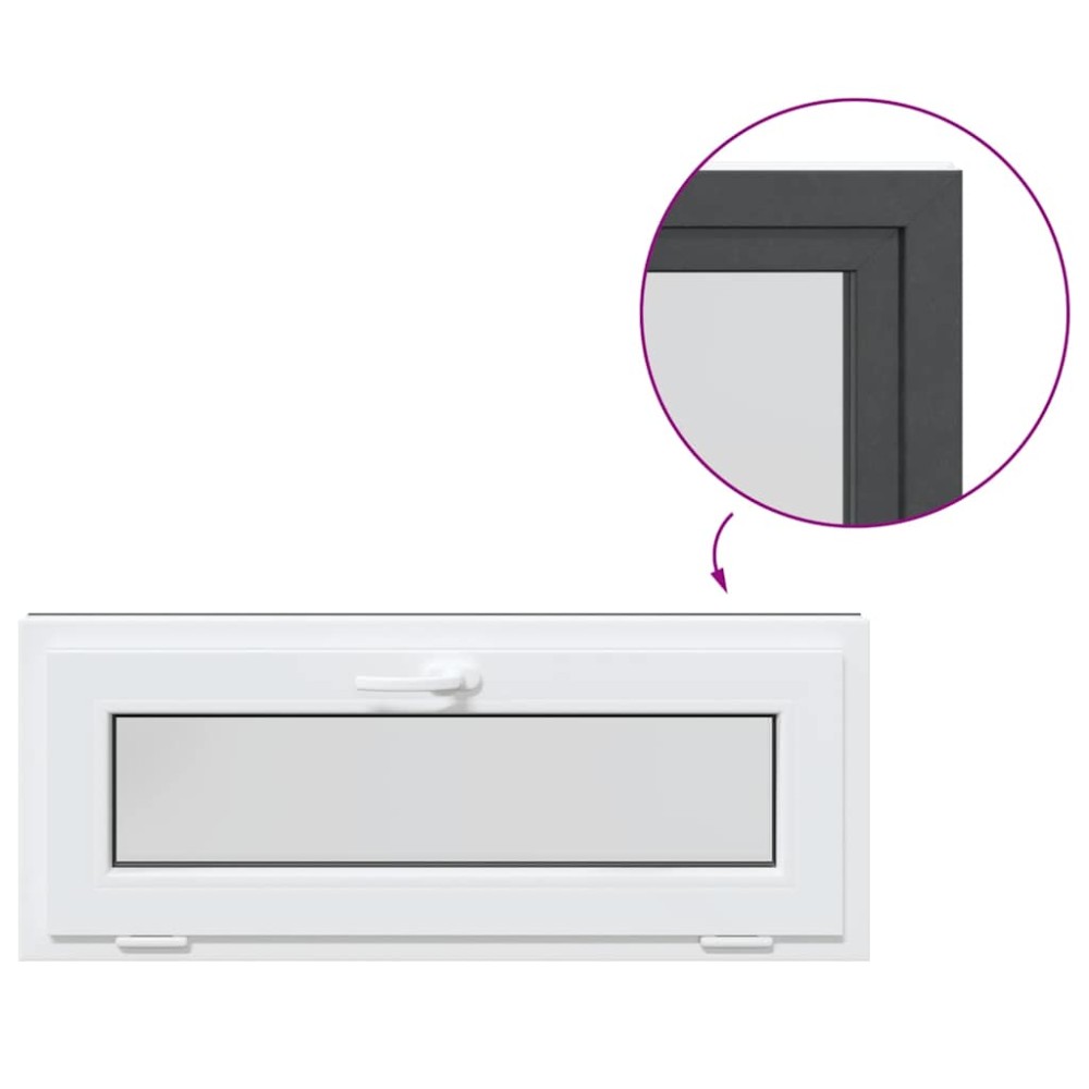 vidaXL Fereastră de subsol RISOR 110x40 cm înclinat 2 geamuri Antracit