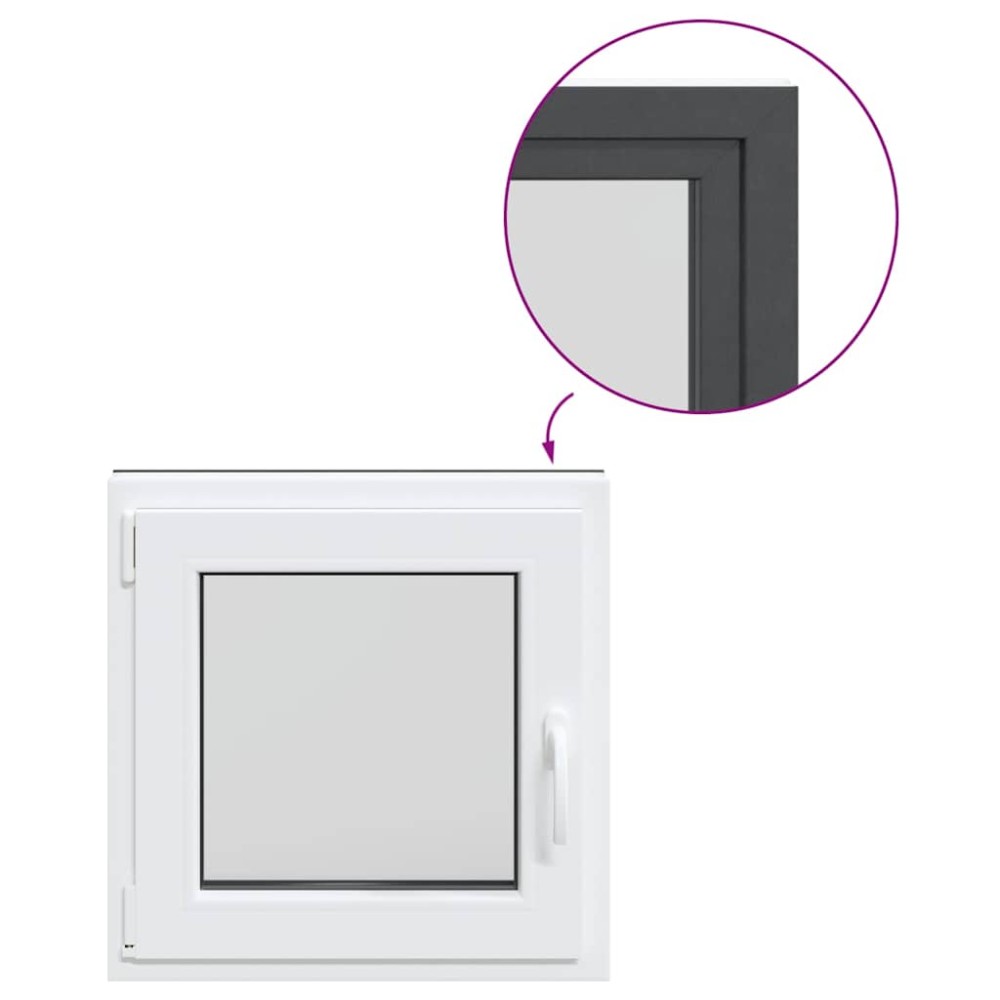 vidaXL Fereastră de subsol „RISOR” 50x50 cm oscilo-batantă DIN stânga antracit