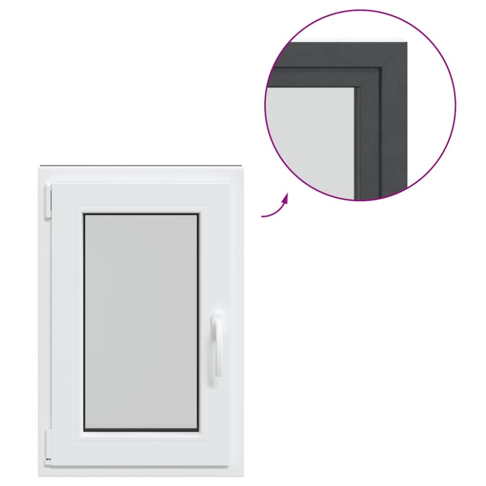 vidaXL Fereastră de subsol „RISOR” 50x75 cm oscilo-batantă DIN stânga antracit