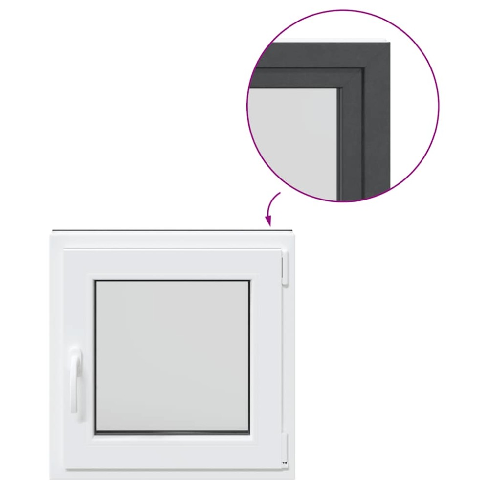 vidaXL Fereastra de subsol 60x60 cm Rabatabil DIN dreapta Antracit