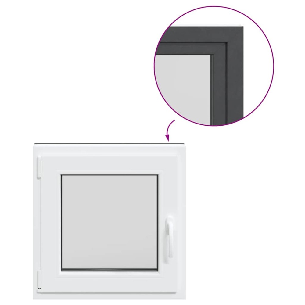 vidaXL Fereastra de subsol 60x60 cm Rabatabil DIN Stânga Antracit