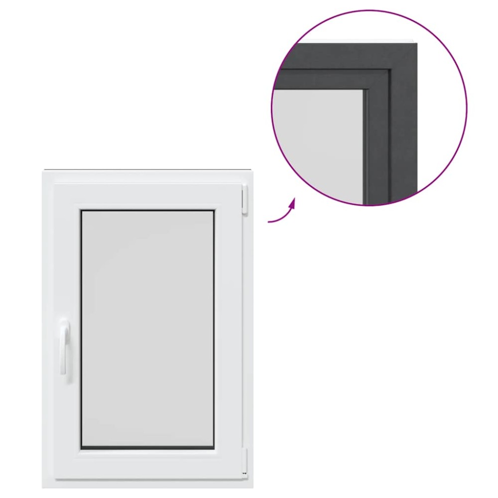 vidaXL Fereastra de subsol 60x80 cm Rabatabil DIN dreapta Antracit