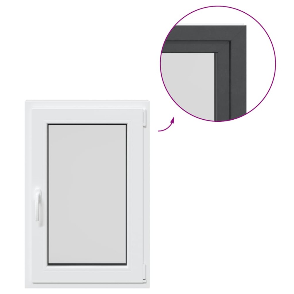 vidaXL Fereastră de subsol „RISOR” 60x80 cm oscilo-batantă DIN stânga antracit