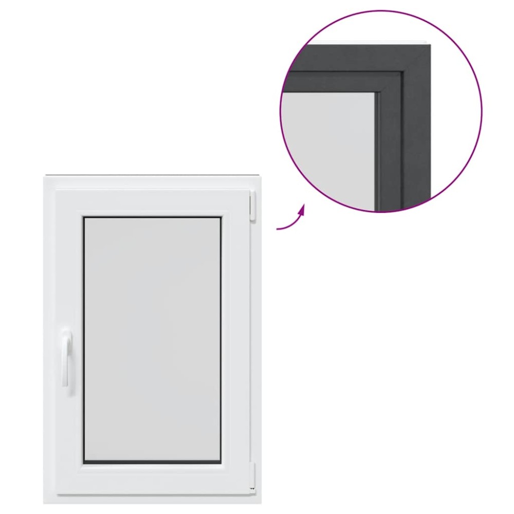 vidaXL Fereastra de subsol RISOR 60x90 cm Pt&Turn DIN stânga antracit