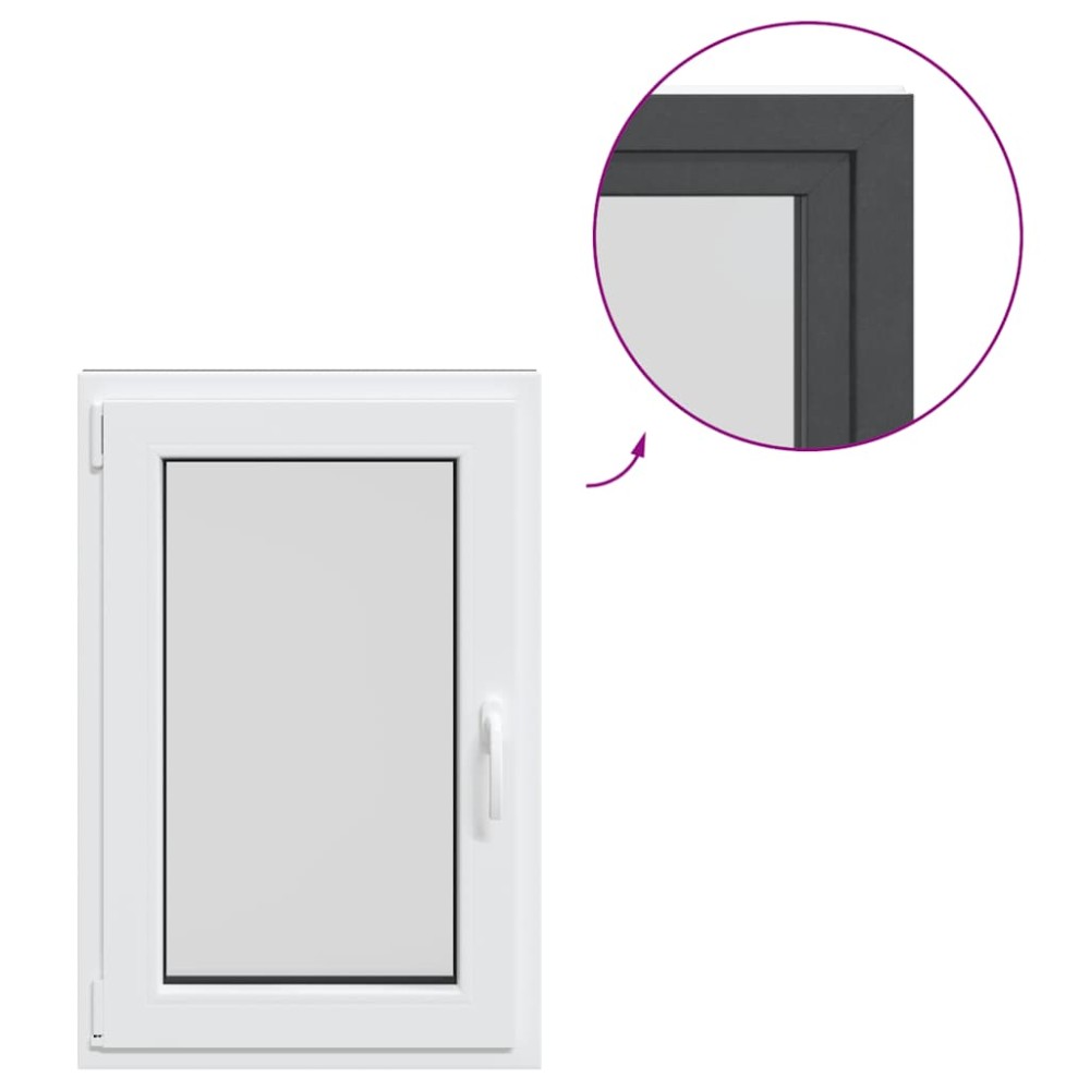 vidaXL Fereastră de subsol „RISOR” 60x100 cm oscilo-batantă DIN stânga antracit