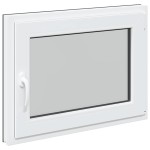 vidaXL Fereastră de subsol „RISOR” 80x50 cm oscilo-batantă DIN dreapta antracit