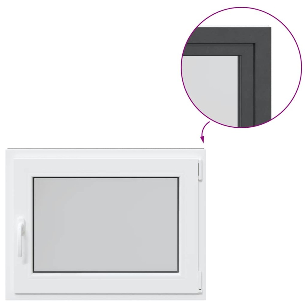 vidaXL Fereastră de subsol „RISOR” 80x70 cm oscilo-batantă DIN dreapta antracit