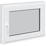 vidaXL Fereastră de subsol „RISOR” 80x70 cm oscilo-batantă DIN dreapta antracit