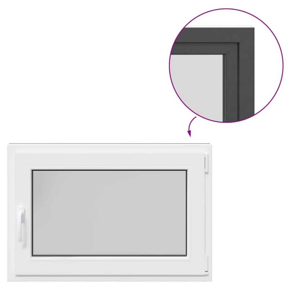 vidaXL Fereastră de subsol „RISOR” 90x50 cm oscilo-batantă DIN dreapta antracit