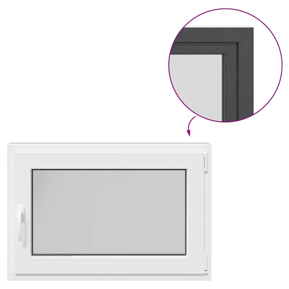 vidaXL Fereastră de subsol „RISOR” 90x60 cm oscilo-batantă DIN dreapta antracit