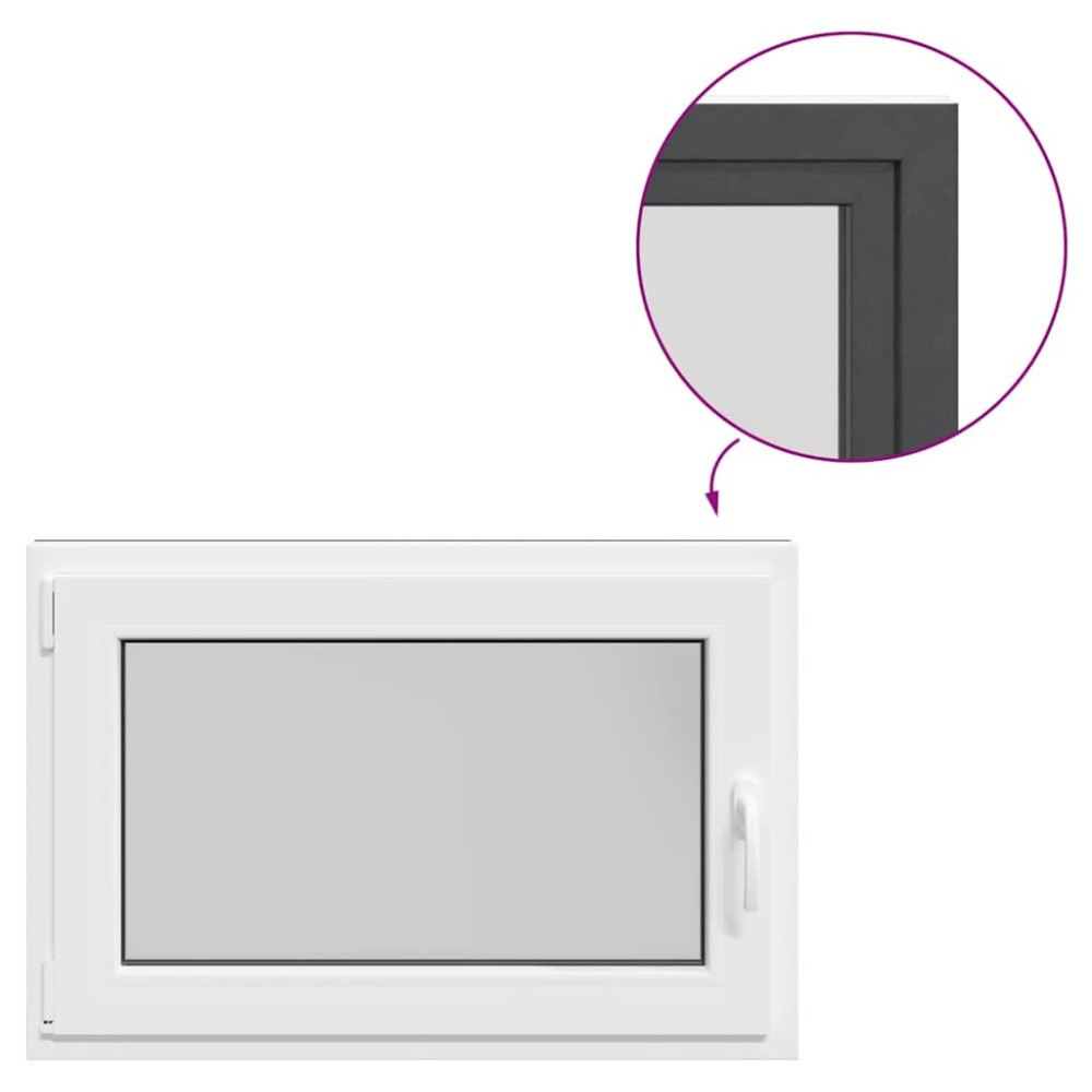 vidaXL Fereastra de subsol 90x60 cm Rabatabil DIN Stânga Antracit