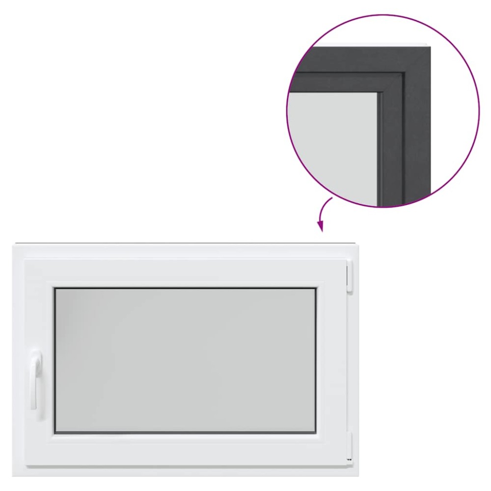 vidaXL Fereastră de subsol „RISOR” 90x70 cm oscilo-batantă DIN dreapta antracit