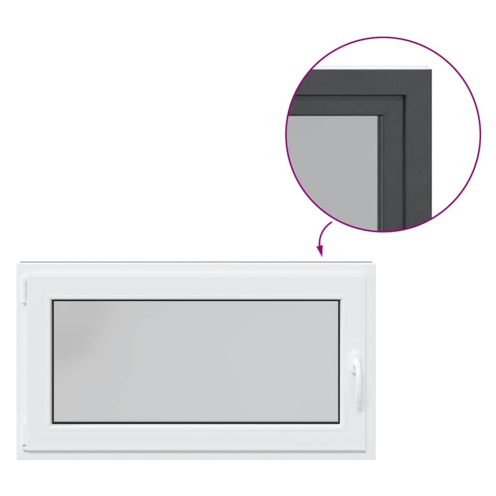 vidaXL Fereastra de subsol RISOR 110x60 cm Pt&Turn DIN stânga antracit