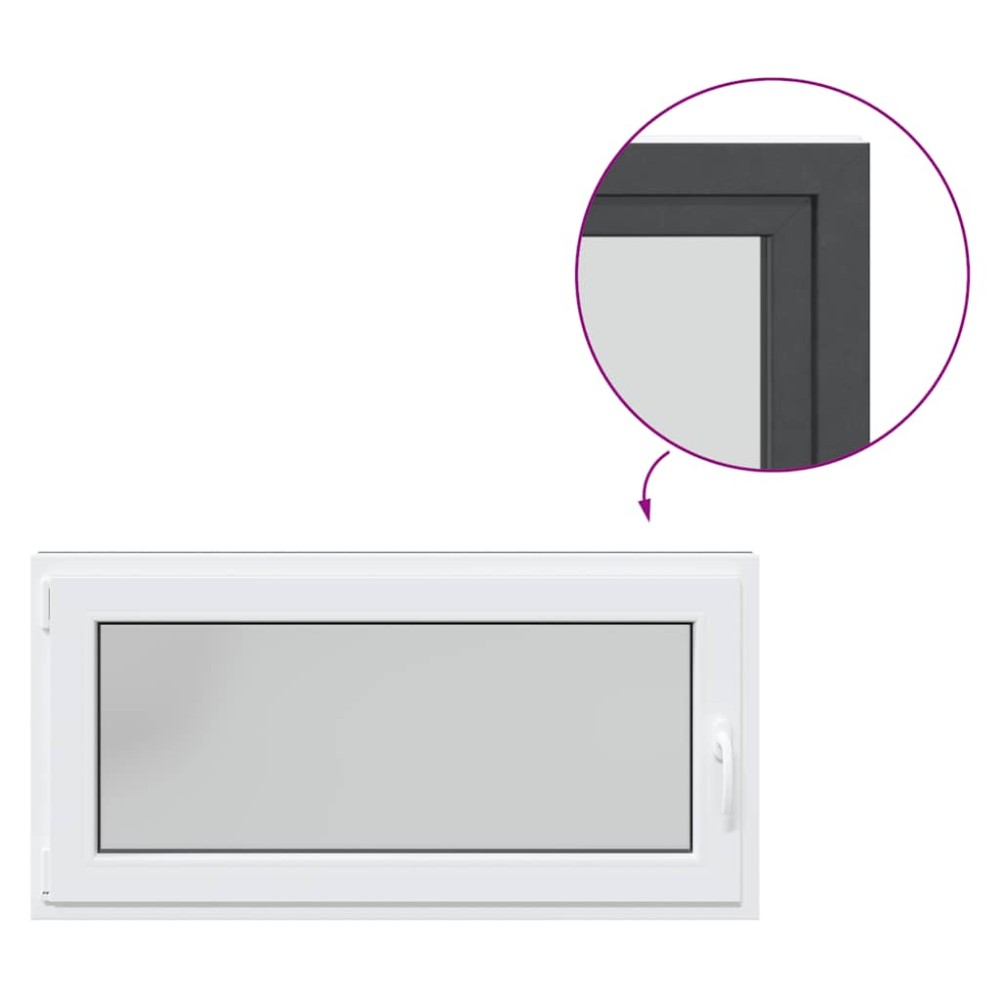 vidaXL Fereastra de subsol RISOR 120x60 cm Pt&Turn DIN stânga antracit