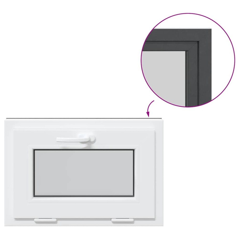 vidaXL Fereastră de subsol RISOR 60x40 cm înclinat 3 geamuri Antracit