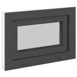 vidaXL Fereastră de subsol RISOR 60x40 cm înclinat 3 geamuri Antracit vidaXL Fereastră de subsol RISOR 60x40 cm înclinat 3 geamuri Antracit