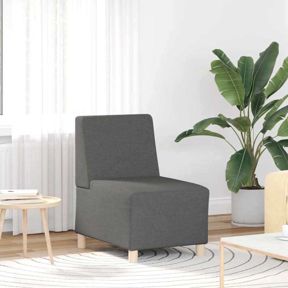 vidaXL Canapea Scaun fără brațe, gri închis, 55 cm, material textil