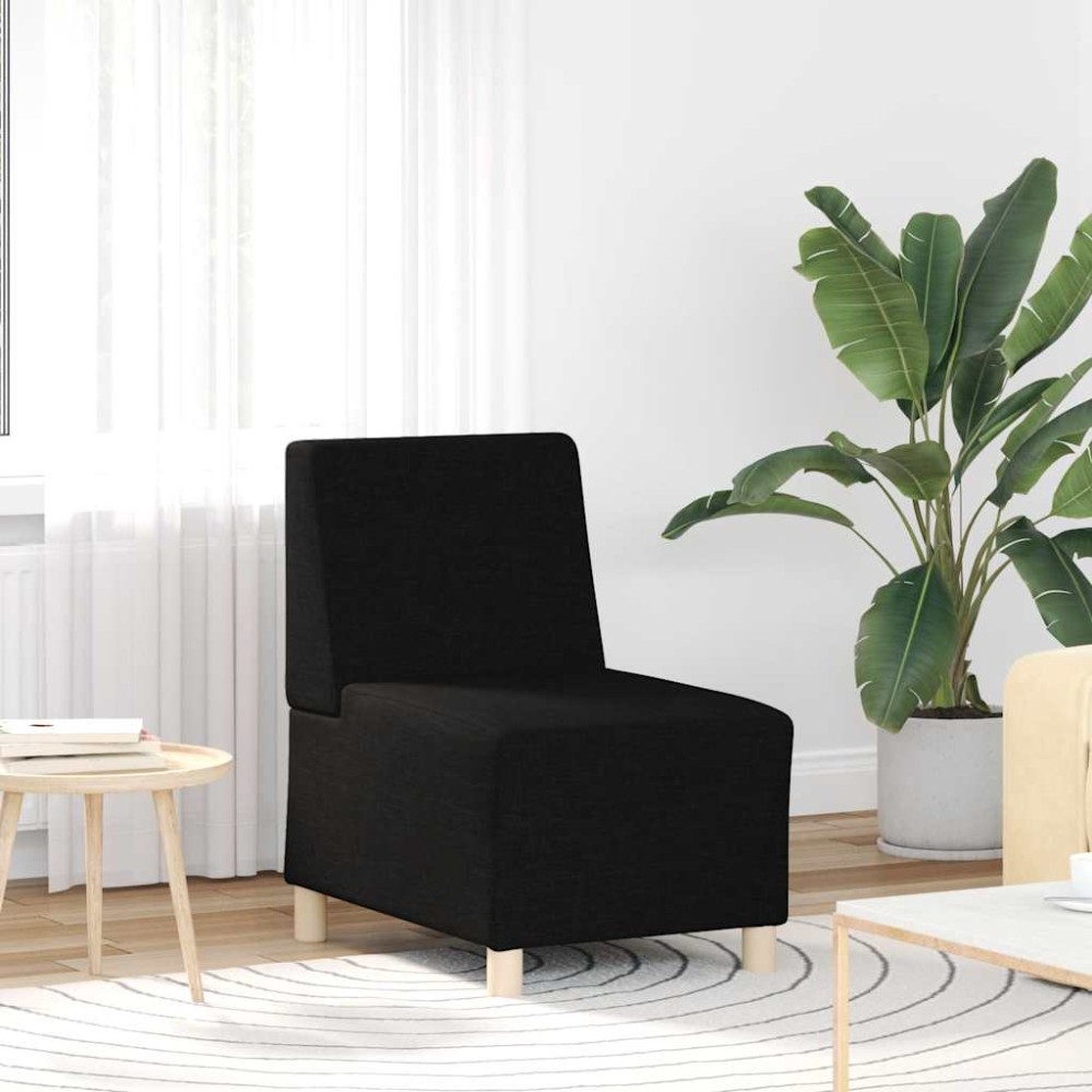 vidaXL Canapea Scaun fără brațe, negru, 55 cm, material textil